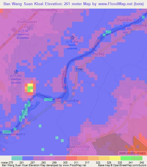 Ban Wang Suan Kluai,Thailand Elevation Map