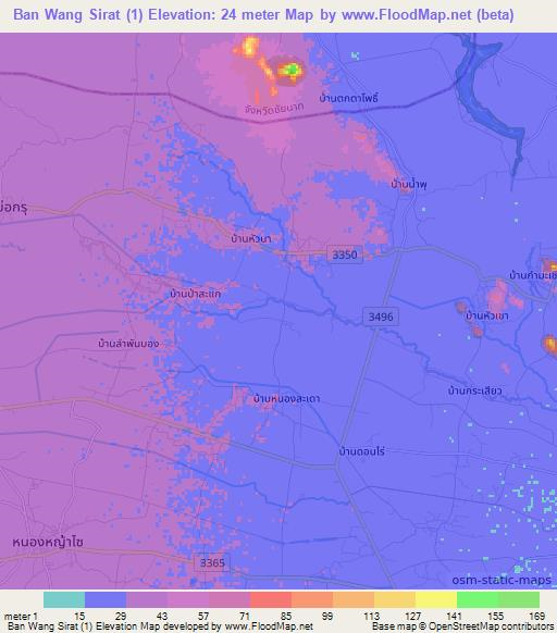 Ban Wang Sirat (1),Thailand Elevation Map