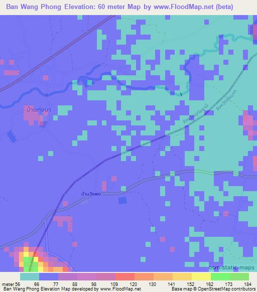 Ban Wang Phong,Thailand Elevation Map