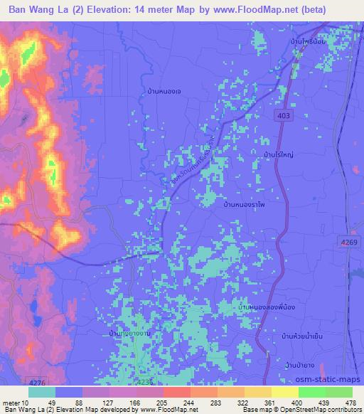 Ban Wang La (2),Thailand Elevation Map