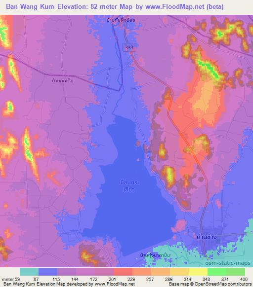 Ban Wang Kum,Thailand Elevation Map