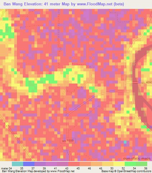 Ban Wang,Thailand Elevation Map