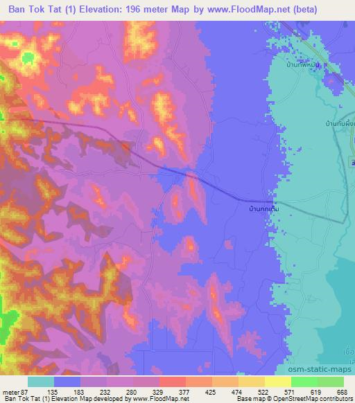 Ban Tok Tat (1),Thailand Elevation Map