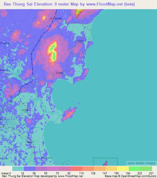 Ban Thung Sai,Thailand Elevation Map