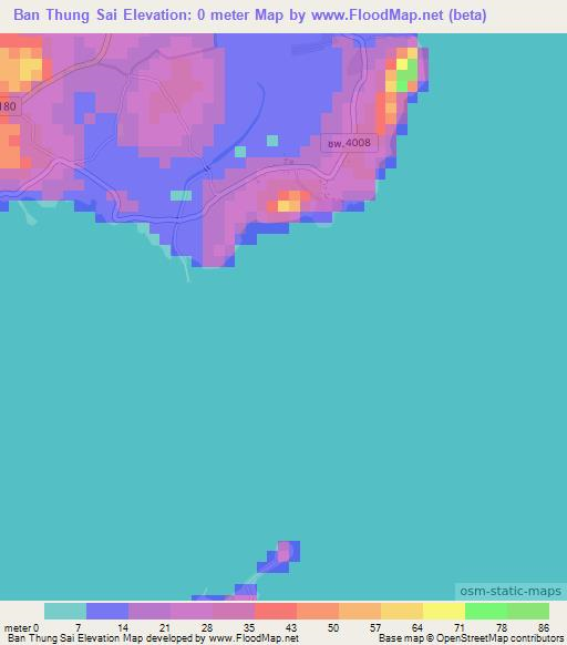 Ban Thung Sai,Thailand Elevation Map