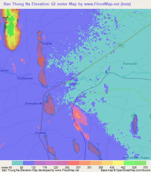 Ban Thung Na,Thailand Elevation Map