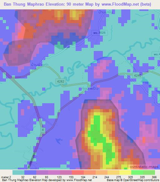 Ban Thung Maphrao,Thailand Elevation Map