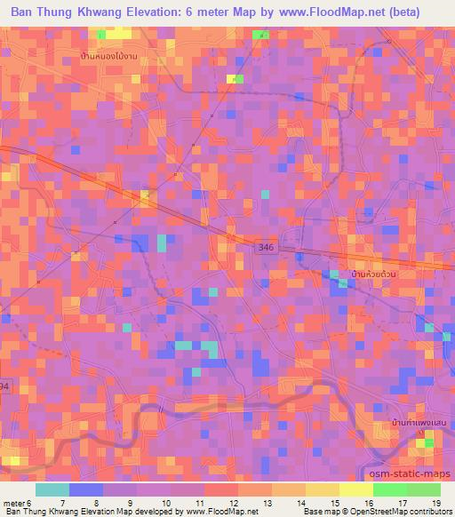Ban Thung Khwang,Thailand Elevation Map