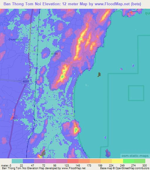 Ban Thong Tom Noi,Thailand Elevation Map
