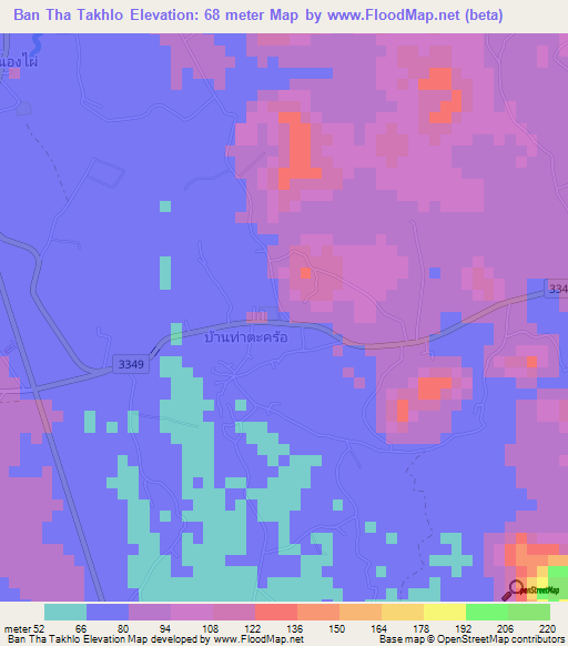 Ban Tha Takhlo,Thailand Elevation Map