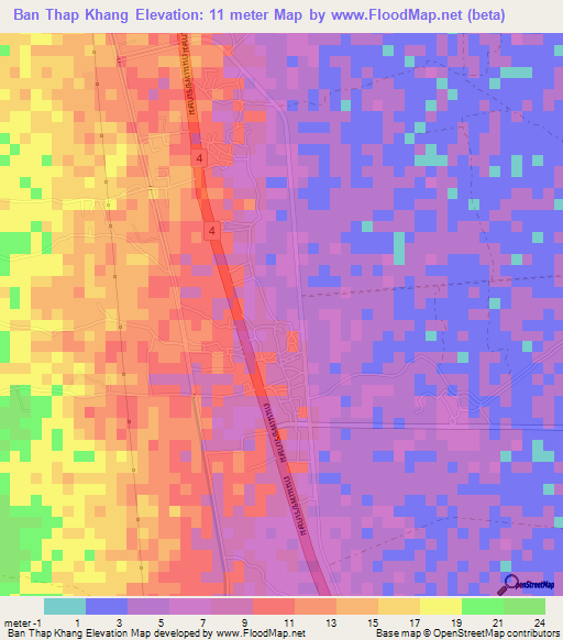 Ban Thap Khang,Thailand Elevation Map