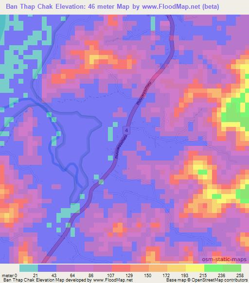 Ban Thap Chak,Thailand Elevation Map