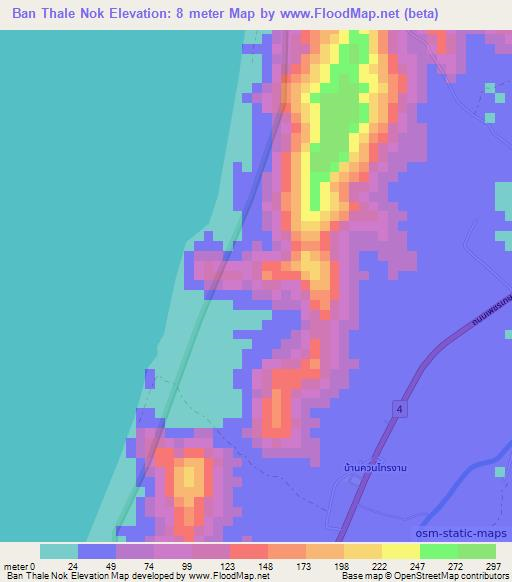 Ban Thale Nok,Thailand Elevation Map