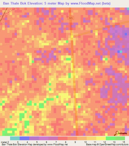 Ban Thale Bok,Thailand Elevation Map