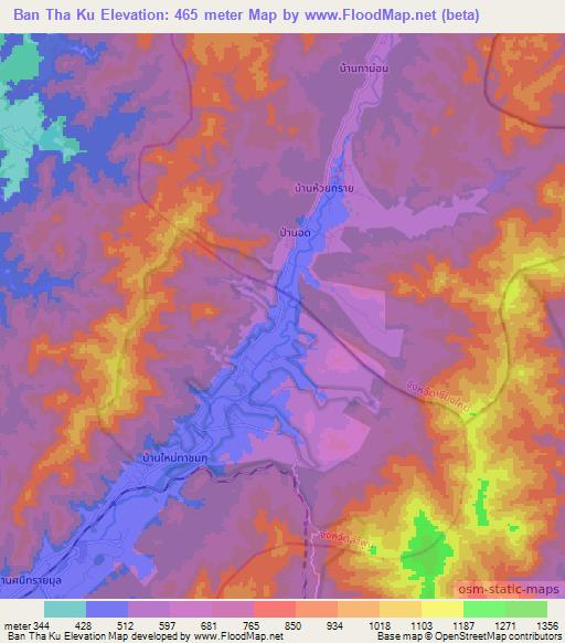 Ban Tha Ku,Thailand Elevation Map