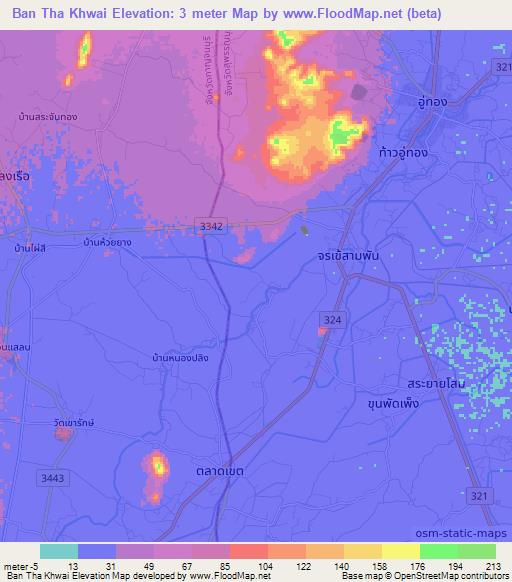 Ban Tha Khwai,Thailand Elevation Map