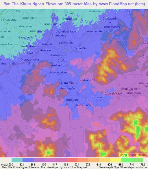 Ban Tha Khum Ngoen,Thailand Elevation Map