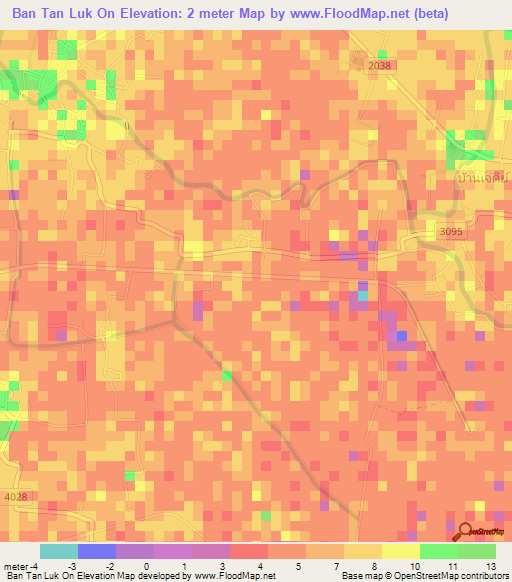 Ban Tan Luk On,Thailand Elevation Map