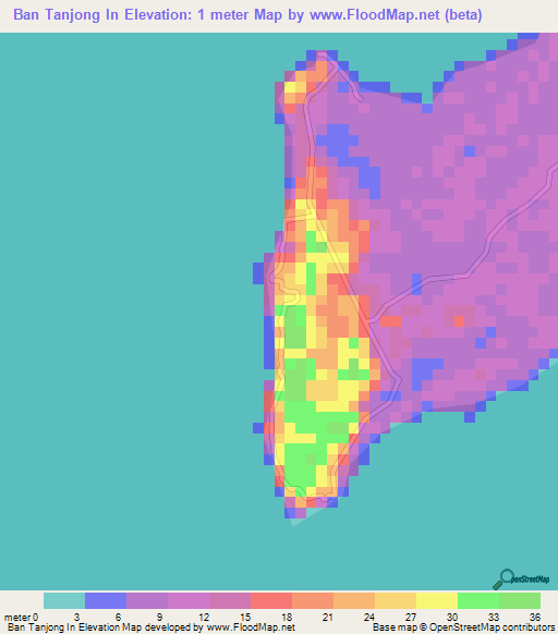 Ban Tanjong In,Thailand Elevation Map