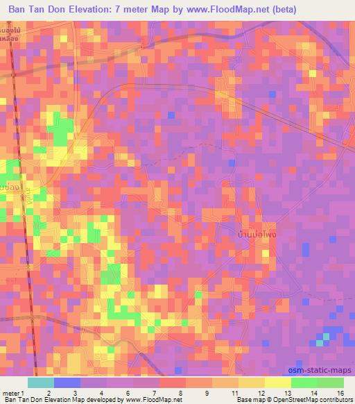 Ban Tan Don,Thailand Elevation Map