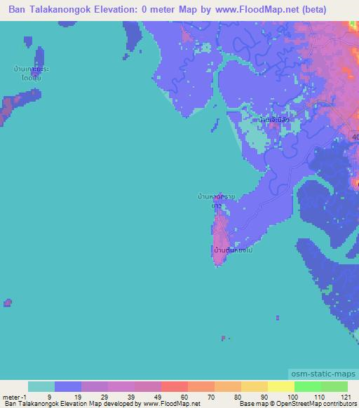 Ban Talakanongok,Thailand Elevation Map