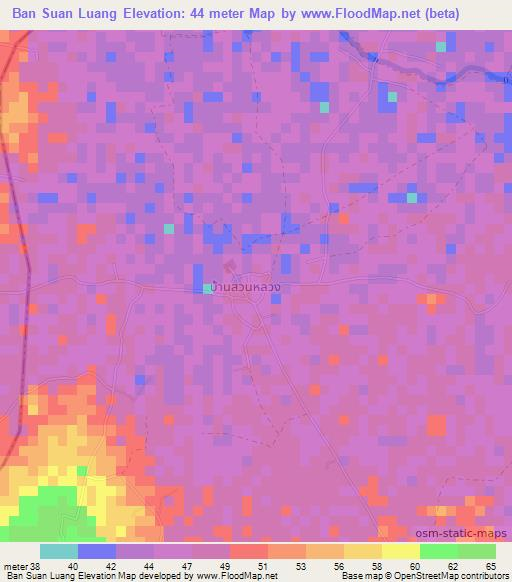Ban Suan Luang,Thailand Elevation Map