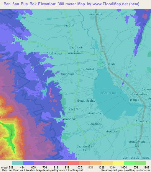 Ban San Bua Bok,Thailand Elevation Map