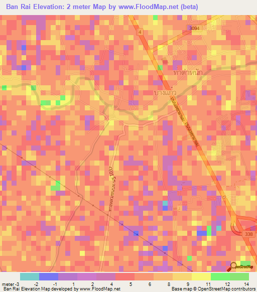 Ban Rai,Thailand Elevation Map