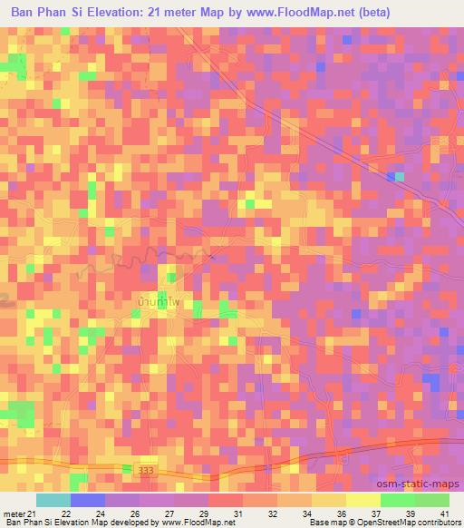 Ban Phan Si,Thailand Elevation Map