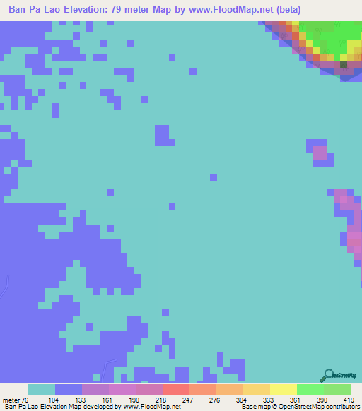 Ban Pa Lao,Thailand Elevation Map