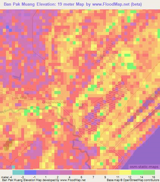 Ban Pak Muang,Thailand Elevation Map