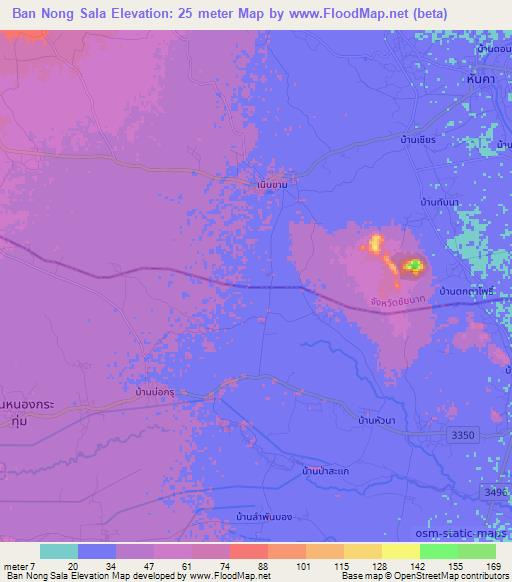 Ban Nong Sala,Thailand Elevation Map