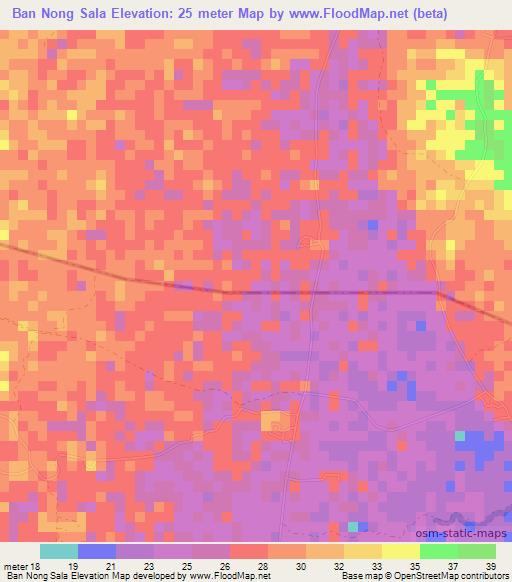 Ban Nong Sala,Thailand Elevation Map