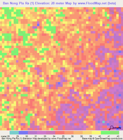 Ban Nong Pla Ra (1),Thailand Elevation Map