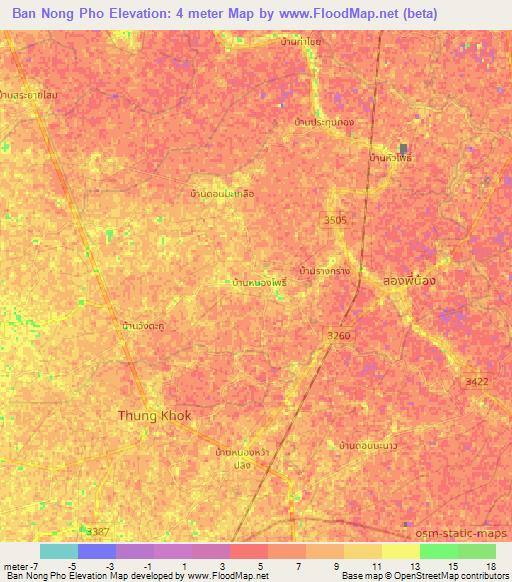 Ban Nong Pho,Thailand Elevation Map
