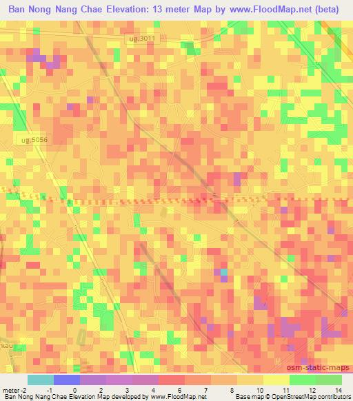 Ban Nong Nang Chae,Thailand Elevation Map