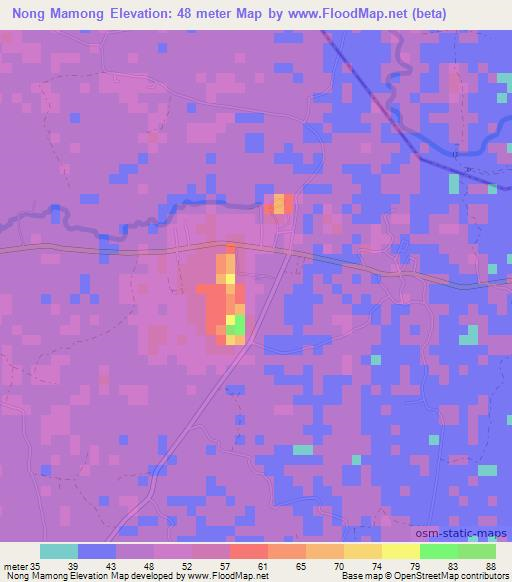 Nong Mamong,Thailand Elevation Map