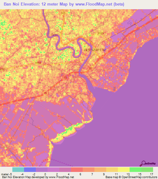 Ban Noi,Thailand Elevation Map