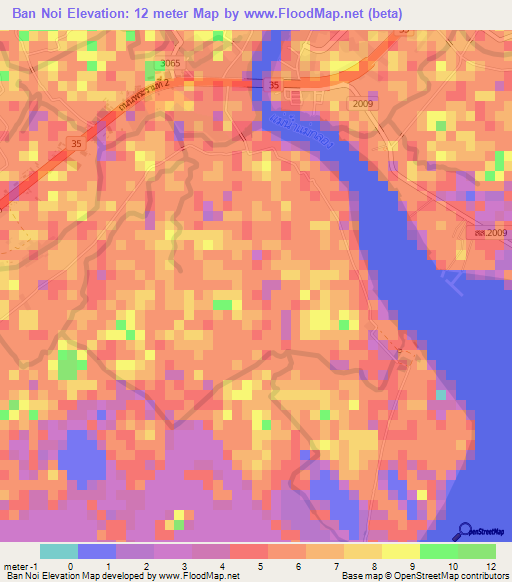 Ban Noi,Thailand Elevation Map