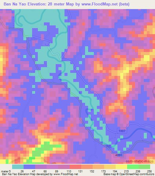 Ban Na Yao,Thailand Elevation Map
