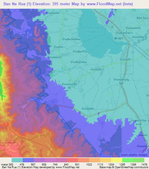 Ban Na Rua (1),Thailand Elevation Map