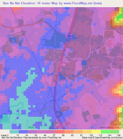 Ban Na Nai,Thailand Elevation Map