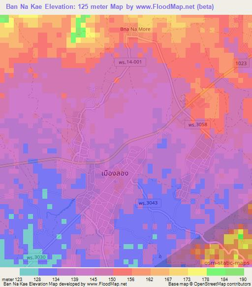 Ban Na Kae,Thailand Elevation Map