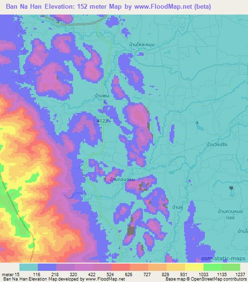 Ban Na Han,Thailand Elevation Map