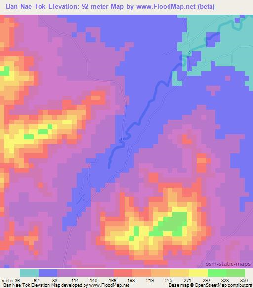 Ban Nae Tok,Thailand Elevation Map