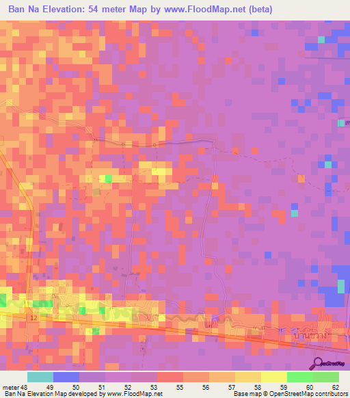 Ban Na,Thailand Elevation Map
