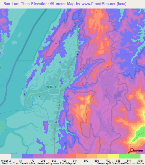 Ban Lum Than,Thailand Elevation Map