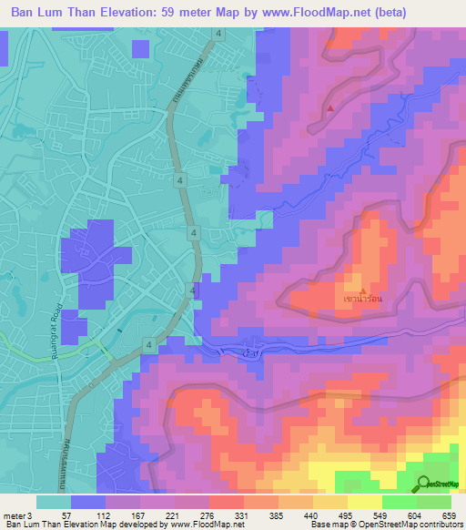 Ban Lum Than,Thailand Elevation Map