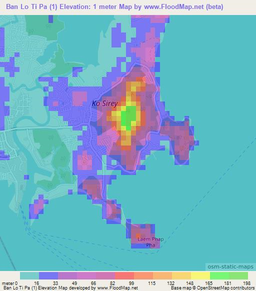 Ban Lo Ti Pa (1),Thailand Elevation Map