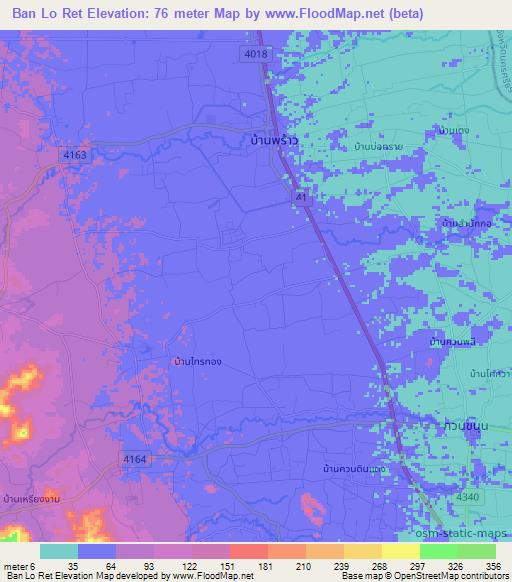 Ban Lo Ret,Thailand Elevation Map